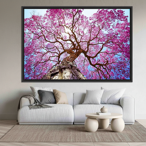 Printed Canvas Artwork: Nature Landscape Decor - Elegant Pink Blossom,<b>BLACK</b> <b>FRAMED</b> CANVAS - Product Image 3