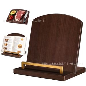 Wooden Recipe Rack With Cutting Board Rectangle Desktop Multi Functional Kitchen Book <b>Stand</b> For Cooking - Product Image 2
