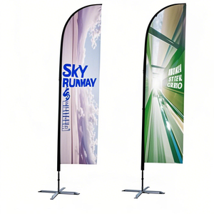 Hot Selling High Quality Durable Flying Feather Beach Flag with Carrying Bag Beach Towel Promotional Flags & Banners