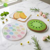 Sous-verre en acrylique écologique personnalisable avec design imprimé pour la maison, la cuisine, les hôtels, emballé dans un carton