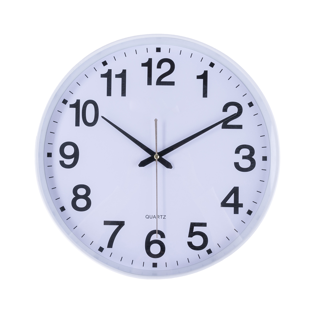 Modern simple brief style silent quartz plastic wall clock