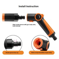Pistolet d'arrosage de jardin à 6 fonctions, conception brevetée, pour arrosage et nettoyage
