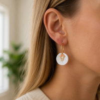 SA Jewelry Boucles d'oreilles pendantes tendance pour femme en acier inoxydable, forme croix, coquillage, style luxe léger, accessoires de mode haut de gamme