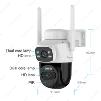 Caméra solaire Vstarcam CB622DR 6MP avec zoom numérique 5x, double objectif, étanche IP66, double WiFi, vision nocturne, microphone intégré, carte SD