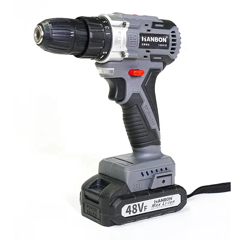 HANBON 10Mm Power Tools 48 Lithium Battery Electric Impact Drill Rechargeable Cordless Drill