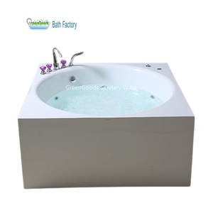 Akrilik Kamar Mandi Mewah Baru 55X55 Inci Bak Mandi Spa Hidro dan Bak Fungsi Pijat dengan Lampu Kromatik - Product Image 1