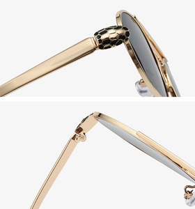 定制标志复古小椭圆形男士太阳镜棕色精神金框经典飞行员眼镜UV400时尚女士 - Product Image 4