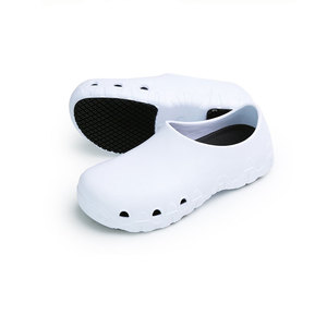 S 117 Comfortable and Breathable Black <strong>White</strong> Non slip Waterproof Oil Resistant EVA Material <strong>Chef</strong> <strong>Shoes</strong> Men with 6 Holes - Product Image 4