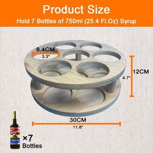 Organisateur de rangement de cuisine en bambou, plateau tournant pour épices, support à épices en bambou - Product Image 2