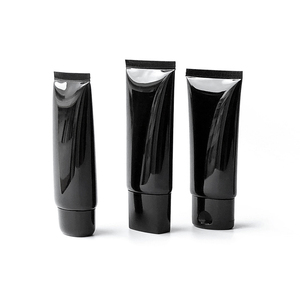 50ml/g Glossy Black Flat Squeeze Tube Cosmetic Extrusion Hose Sunscreen Cream Isolation Cream Skin Care Facial Cleanser Lotion - Product Image 4
