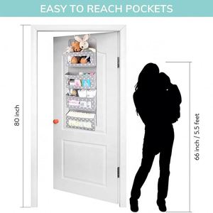 Collapsible Pace-Saving 4-Pocket <b>Storage</b> Organizer with Clear Window for Closet Fabric Star Door Hanging Organizer - Product Image 5