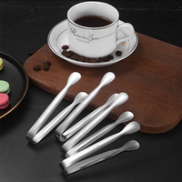 Accessoires de bar et de thé en acier inoxydable 304 avec logo personnalisé, style mignon - Pince à glace pour sucre et glaçons pour restaurants