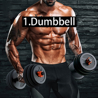 Kit d'haltère 6 en 1 avec support Push up, équipement de gymnastique, de Fitness à domicile, Kettlebell réglable, avec biche