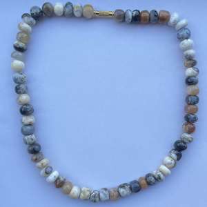 6mm 8mm 10mm Natural Dendrite <b>Opal</b> Smooth Rondelle Gemstone Beads IGI Certified for Jewelry Making <b>Necklace</b> White Black Brown - Product Image 1