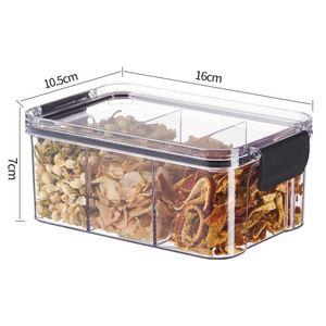 Separated Sealed <b>Jar</b> Food Grade Square Transparent Storage Can with Lid for Tea Grain Dry Food Organization - Product Image 6
