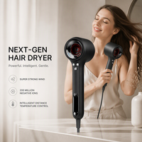 Torlin Smart Distance Temperature Control Consistent Scalp 50 ° Sèche-cheveux ionique à 200 millions d'ions négatifs pour réduire les dommages causés par la chaleur