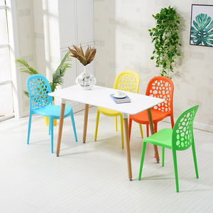 Ghế nhựa xếp chồng được, ghế ăn nhựa, ghế kim loại nhôm, ghế kiểu Bắc Âu, thiết kế hiện đại nhiều màu sắc cho nhà hàng, quán cà phê, bếp. - Product Image 5