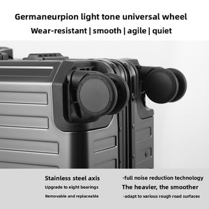 Nouvelle valise en alliage d'aluminium et de magnésium, serrure à code TSA, roues pivotantes, doublure en polyester, valises antibactériennes - Product Image 3
