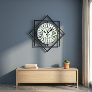 Modern Geometric Wall <b>Clock</b> Metal Frame Analog Quartz Silent Living Room Decor - Product Image 5