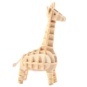 Best Popular Giraffe 3D Puzzle Wooden Educational Craft Kits For Baby Wooden Toy