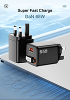 2024 terbaik penjual 65W PD QC3.0 USB pengisi daya dinding ditarik kabel steker US Data GAN SCP merenggang 65W PD QC3.0 pengisi daya dinding USB
