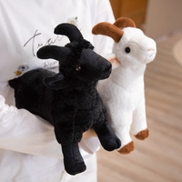 Peluche de chèvre debout, jouet en peluche doux et moelleux, ornement de table ou de canapé, animal de la ferme en peluche, poupée mouton pour cadeau d'anniversaire pour enfants