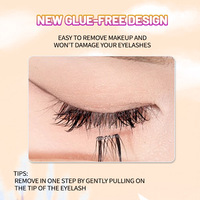 Vente en gros de cils 3D sans colle, cils pré-collés en faux vison, emballage personnalisé pour les marques de beauté, cils sans colle