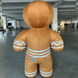 Disfraz de Mascota de hombre inflable de pan de jengibre, disfraz de Navidad de piel de felpa, disfraz de dibujos animados, disfraz de Halloween para adultos - Product Image 3