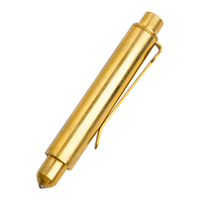 Bolígrafo Táctico Retro de Latón Macizo, Instrumento de Escritura Resistente para Bolsillo, Herramienta Manual EDC para Exteriores con Clip