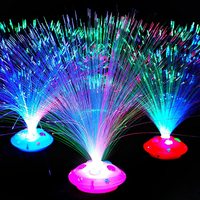 Vente flash Lampe à fibres optiques LED en forme de fleur Lumière optique colorée Veilleuse pour fournitures de fête néon