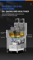 Friteuse Commerciale Verticale Électrique à Induction avec Levage Automatique, Filtration d'Huile Automatique, Chauffage par Convection Double Carburant, Économe en Énergie