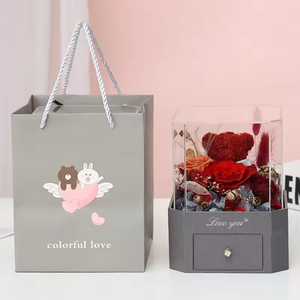 Venta al por Mayor de <span class=keywords><strong>Rosas</strong></span> Preservadas Estilo 2026, Adorno de Oso de Peluche, Regalo de San Valentín, Regalo de <span class=keywords><strong>Cumpleaños</strong></span>, Rosa Eterna en Caja de Regalo - Product Image 6