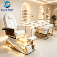 Nouvelle Chaise de Pédicure Ajustable pour Salon de Beauté, Design Spa, Luxe, Massage, avec Pompe de Vidange