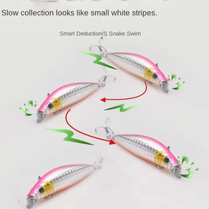 Luya appât perche espagnol maquereau leurre de pêche écarlate système de mouche morte plaque de langue courte revêtement Laser Mino pour la natation complète - Product Image 4