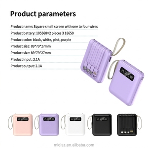 Power Bank Portatile da 10000mAh <span class=keywords><strong>con</strong></span> <span class=keywords><strong>Cavi</strong></span> Integrati, <span class=keywords><strong>Batteria</strong></span> Li-Polymer Ricaricabile, Display LED e <span class=keywords><strong>Ricarica</strong></span> Rapida 37W - Product Image 2