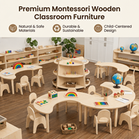 Meubles préscolaires en bois massif, bureau Montessori, chaise pour tout-petits, organisateur de rangement pour crèche, ensemble de table, fournisseurs de garderies, salle de classe