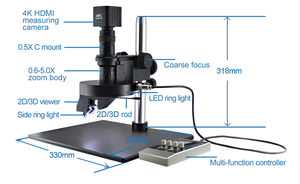 Ft-Opto FM3D0325AM Motor Smart 360 grados de rotación 3D Video <span class=keywords><strong>digital</strong></span> 4K cámara de medición video Microscopio - Product Image 3