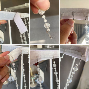 Rideau de perles acryliques suspendues en forme de vague, effet nuage et eau, pour la décoration de plafond de salle de mariage, d'hôtel ou de scène - Product Image 4