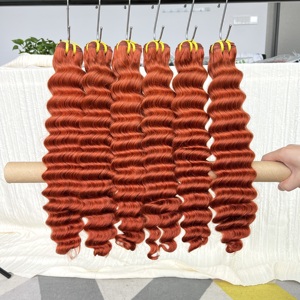 Rosso <span class=keywords><strong>Rame</strong></span> Vibrante # 350 Fasci di Capelli Umani Vietnamiti Grezzi di Alta Qualità, Grado 12A, Ondulati Profondi - Product Image 6