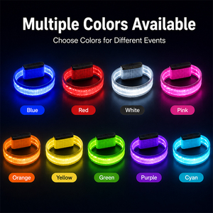 USB <b>Rechargeable</b> <b>LED</b> <b>Light</b> Bracelet With Soft Nylon Strap Glow Wristband For Team Building Outdoor Events - Product Image 3