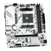 Carte mère JGINYUE B450M PLUS-W DDR4 M-ATX pour ordinateur de bureau, compatible avec les processeurs des séries AM4 1000, 2000, 3000, 4000, 5000