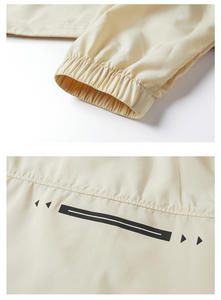 Logo manches longues hommes coupe-vent fermeture éclair coupe-vent polyester veste de sport unisexe - Product Image 6