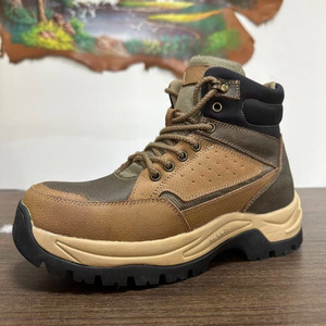 Bottes de neige marron pour hommes, semelle épaisse, imperméables, doublées de laine chaude, bottes de randonnée à talon moyen, lacets avant, couleur unie, pour adultes - Product Image 3