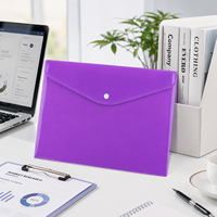 Pochette porte-documents A4 en PP avec logo personnalisé, résistante à l'eau, avec bouton pression pour le bureau et l'école