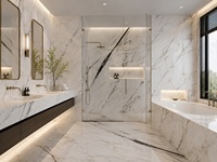 Dalle de marbre blanc Calacatta chinois pour mur de salle de bain, plan de toilette, îlot de cuisine et design d'intérieur de villa