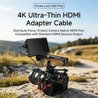 Cable Adaptador Micro HDMI a HDMI 4K Ultra Delgado con Protector de Puerto Antipullido de Rosca para Jaula de Cámara, Cable HDMI Corto para Cinematografía