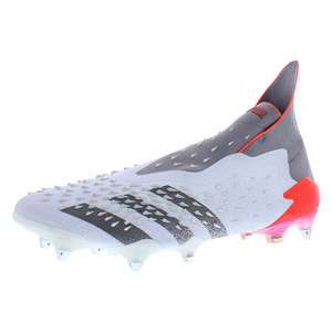 Scarpe da Uomo Adidas Predator Freak + per Terreni Morbidi, Taglia 13, Colore: Bianco Metallic/Iron Metallic/Rosso Solare - Product Image 2