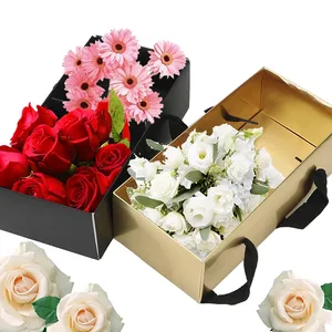휴대용 꽃 포장 상자 사각형 모양 종이 디저트 선물 상자 웨딩 파티 접는 꽃 상자 꽃집 용품