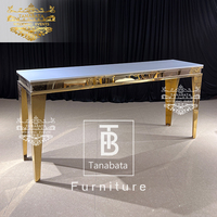Tables hautes carrées hautes en acier inoxydable doré avec plateau en verre au design de luxe pour bars