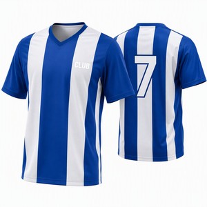 Maillot de football personnalisé par sublimation, T-shirt de football ample pour homme en polyester respirant, séchage rapide, anti-humidité, tenue d'équipe, style rétro club - Product Image 2
